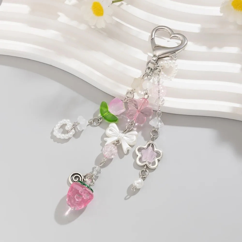 Charm Colgante de Perlas y Flores para Bolso - Estilo Y2K