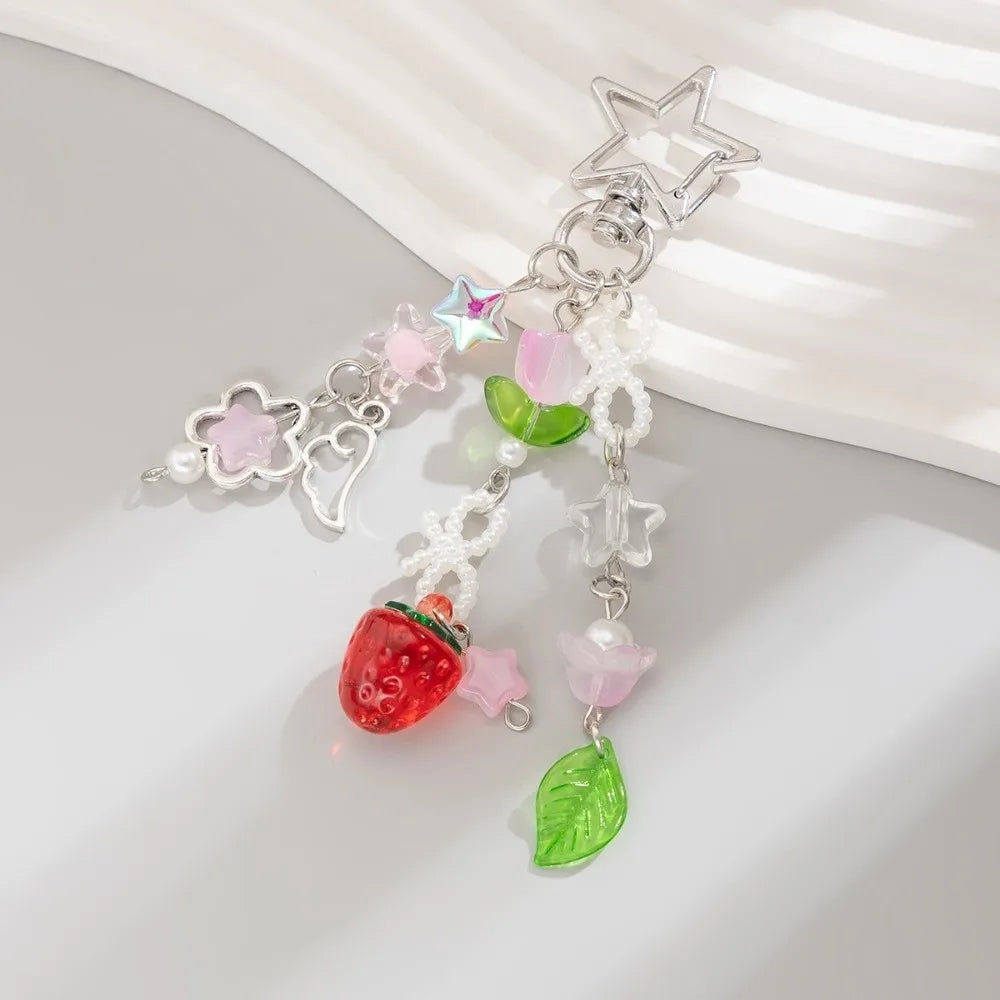 Charm Colgante de Perlas y Flores para Bolso - Estilo Y2K