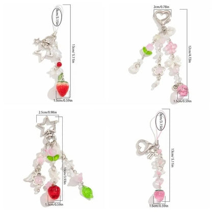 Charm Colgante de Perlas y Flores para Bolso - Estilo Y2K