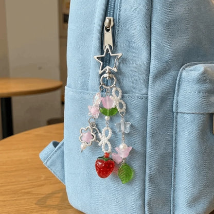 Charm Colgante de Perlas y Flores para Bolso - Estilo Y2K