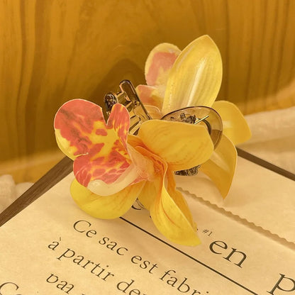 Pinza de Pelo con Flor de Tela - Estilo Boho Playero