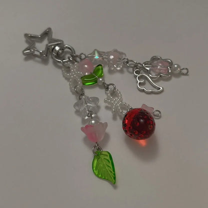 Charm Colgante de Perlas y Flores para Bolso - Estilo Y2K