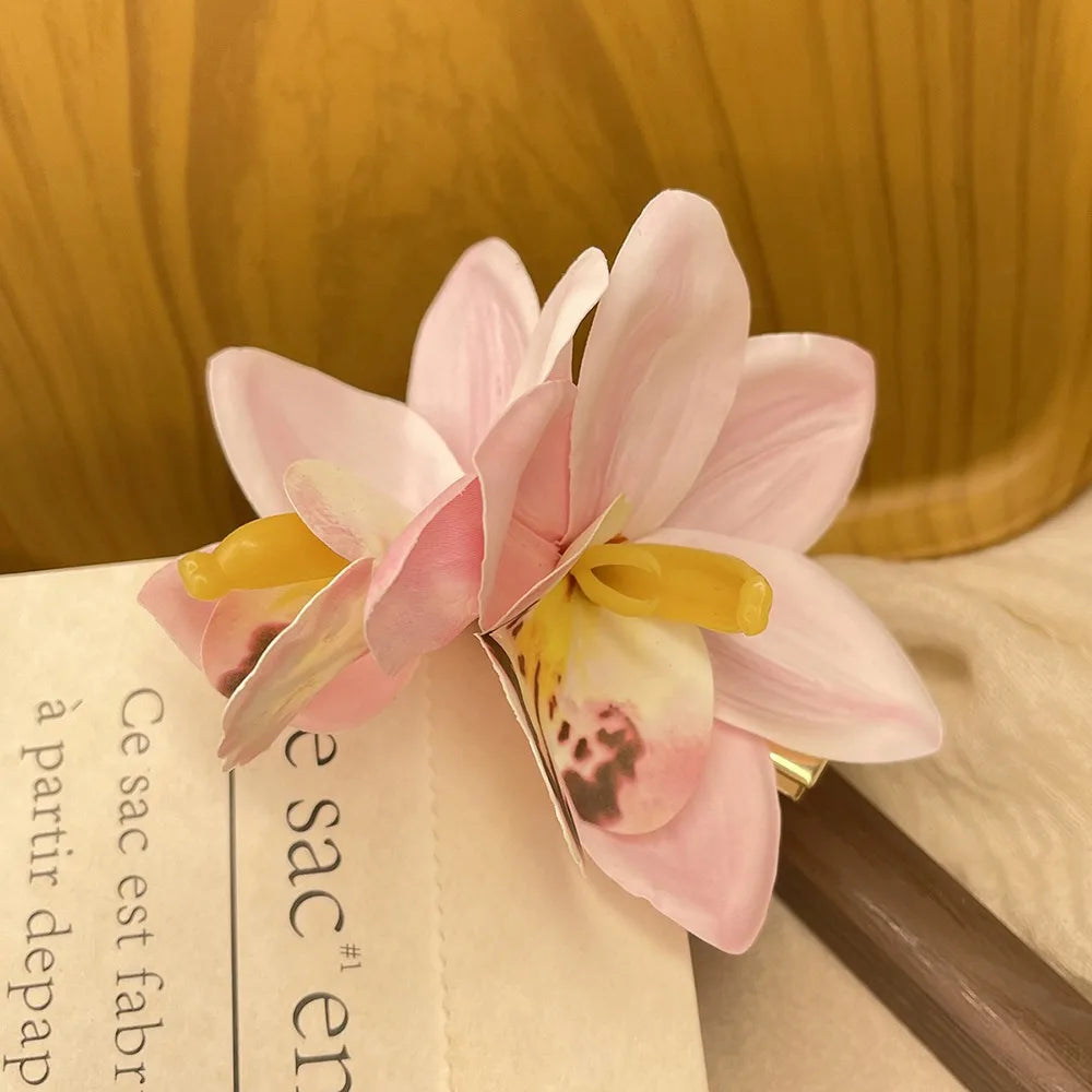 Pinza de Pelo con Flor de Tela - Estilo Boho Playero