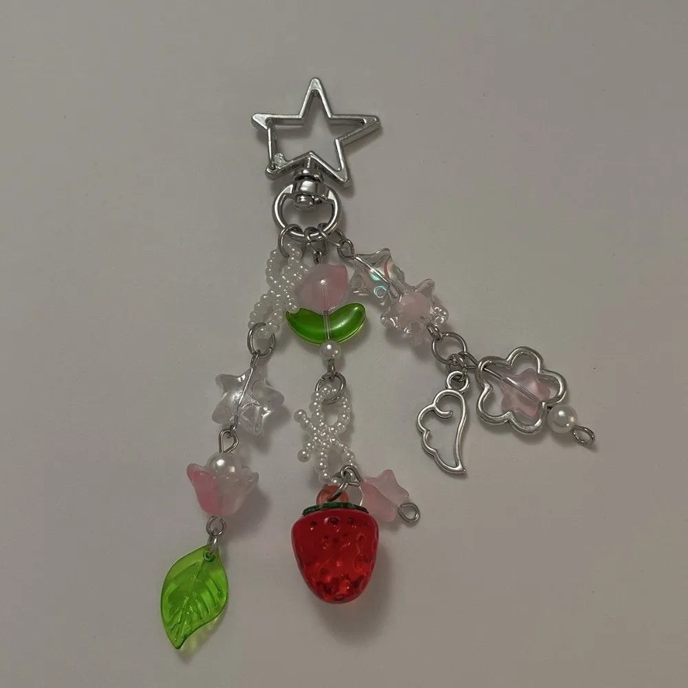 Charm Colgante de Perlas y Flores para Bolso - Estilo Y2K