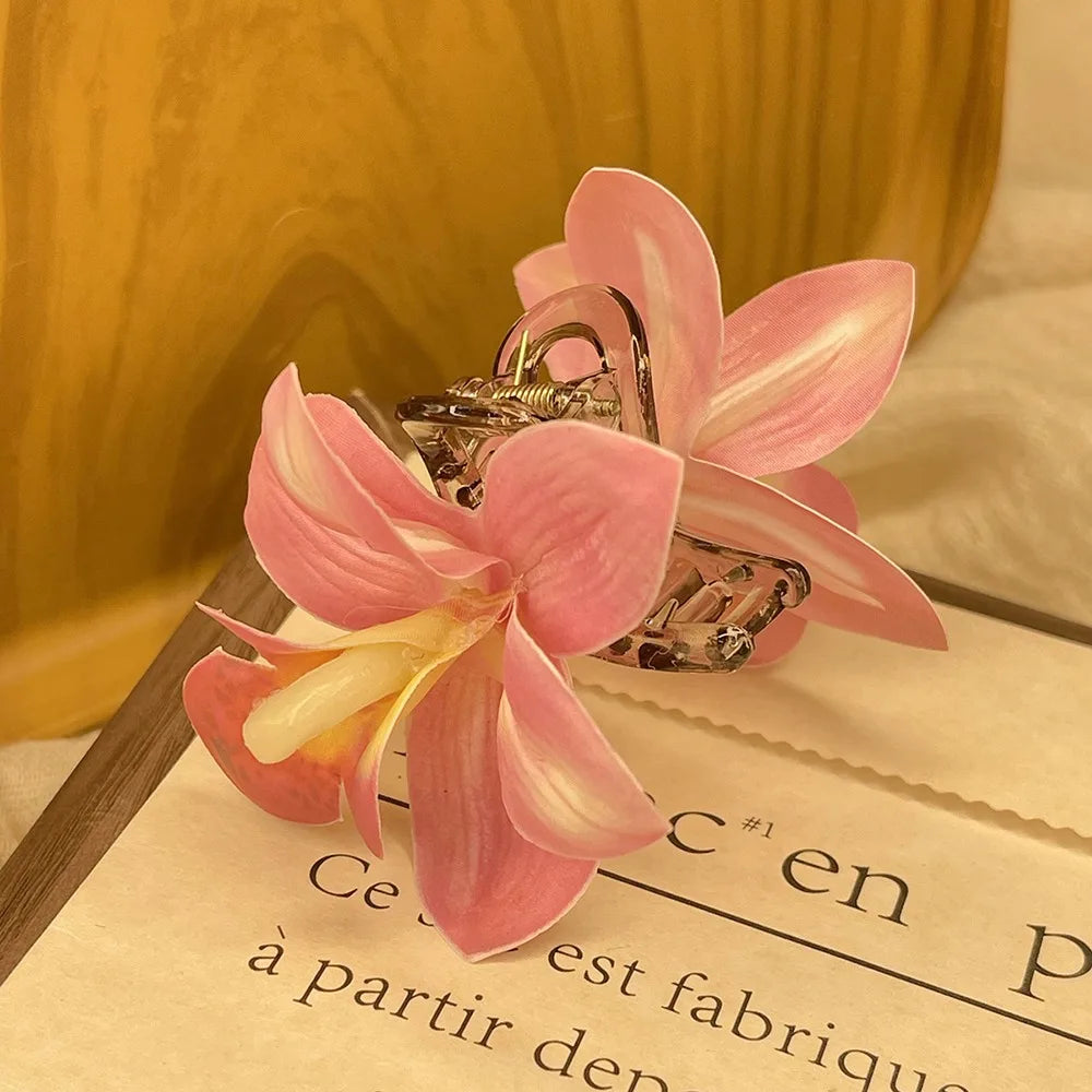 Pinza de Pelo con Flor de Tela - Estilo Boho Playero