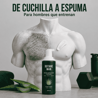 Botane Man – Espuma Depilatoria para Hombres Deportistas | Sin Cuchilla (60 ml)