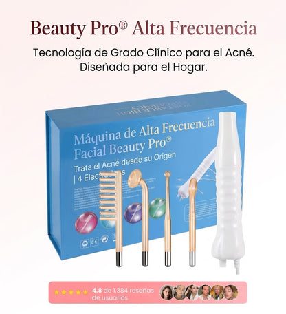 Máquina de Alta Frecuencia Facial Beauty Pro® — Trata el Acné desde su Origen | 4 Electrodos